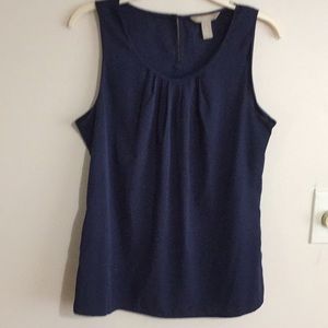 Navy Banana Republic silk look blouse Med